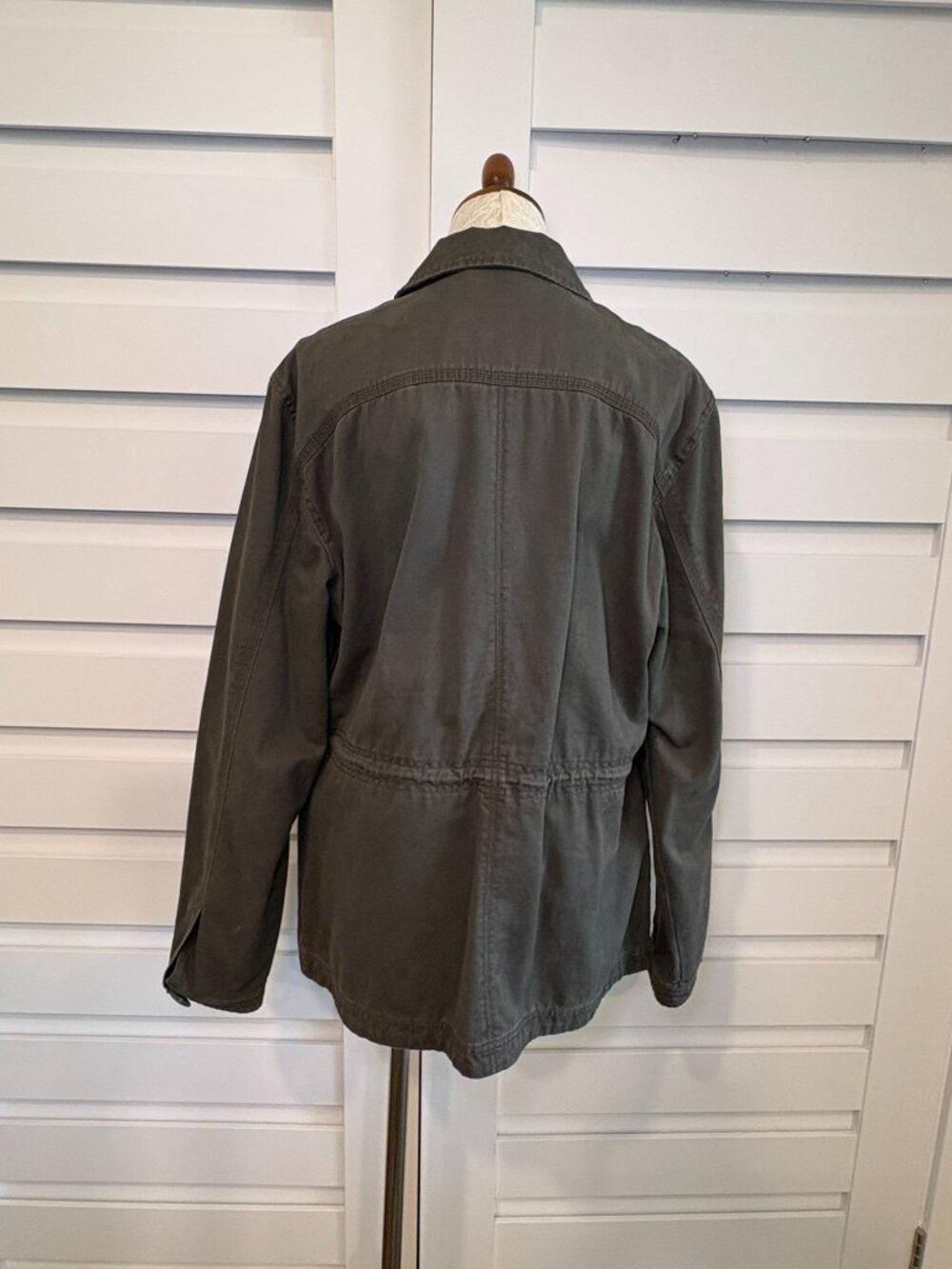 Timberland Olive Cotton Utility Field Fall Jacket Drawstring Waist Size S - Picture 10 of 16